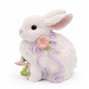 VTG Easter Bunny Music Box Enesco Rabbit Figurine Spring Decor Cottagecore Works